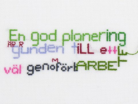 korsstygnsbroderi om att planera
