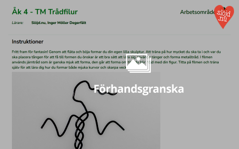 Arbetsområde trådfilur