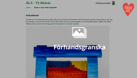 Bild på arbetsområdet bildväv åk5