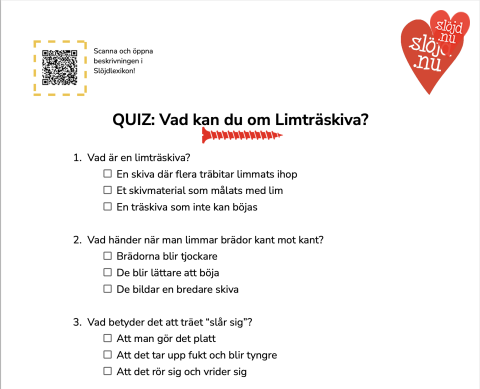 quiz - skivmaterial